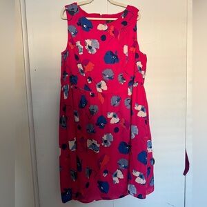 Adrianna Papell Pink and Blue Floral Midi Dress